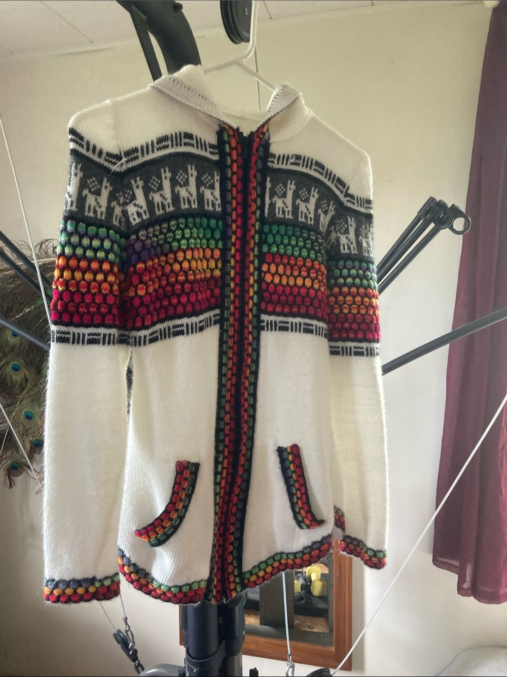Unique super soft zipper hooded sweater woven